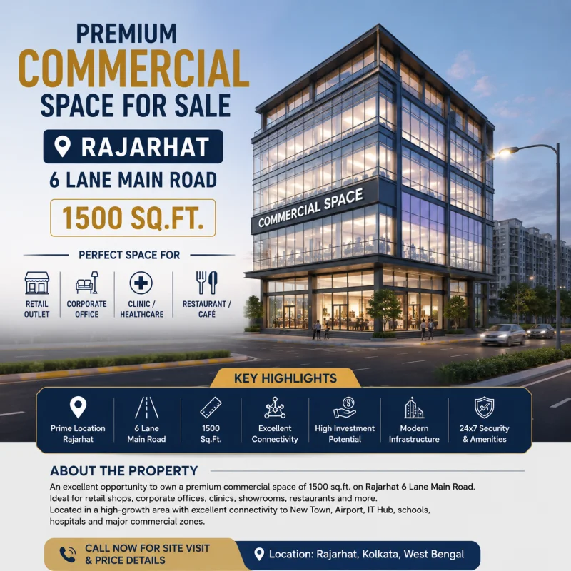 1500 Sq.Ft. | Rajarhat 6 Lane Main Road | Kolkata