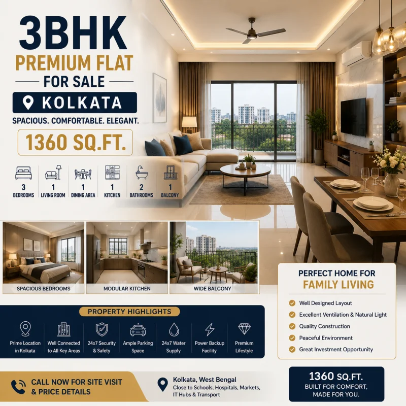 3BHK Premium Flat for Sale in Kolkata