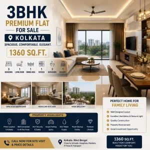 3BHK Premium Flat for Sale in Kolkata — Thumbnail 1